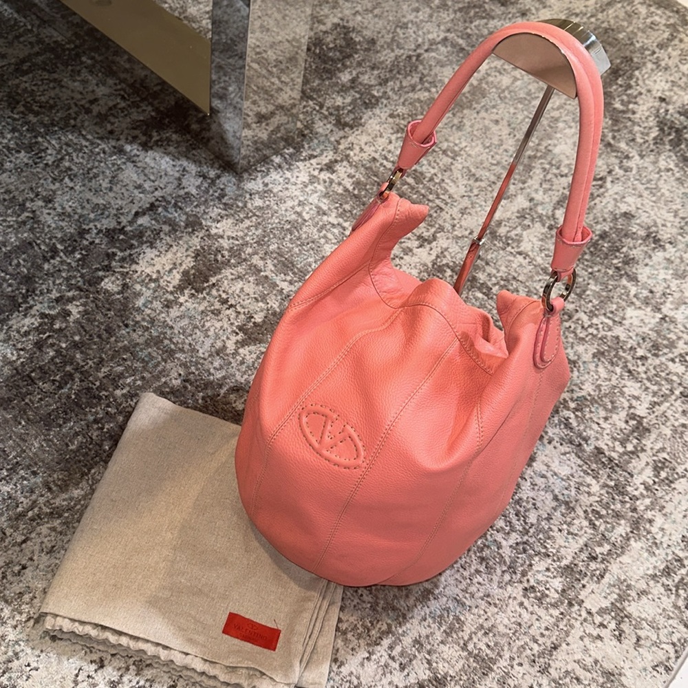 Vintage Valentino Garavani Embossed VLogo Long Bucket